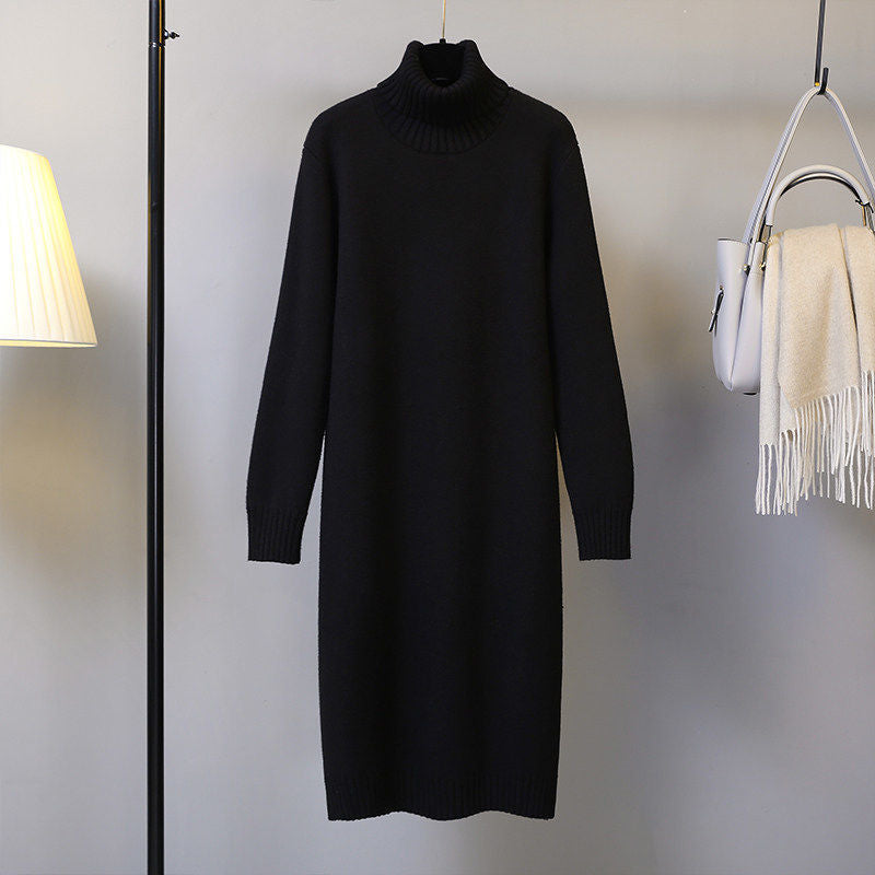 Check coat sweater dress