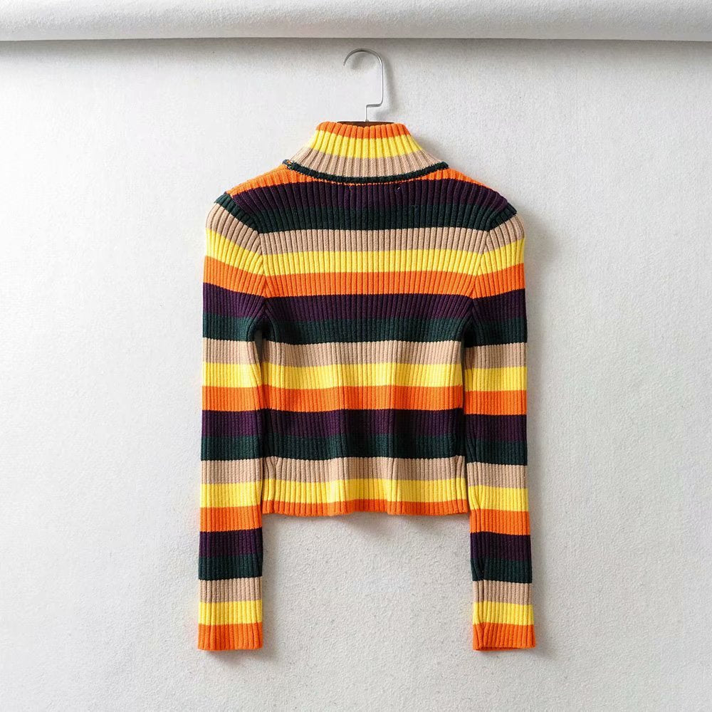 Rainbow turtleneck sweater