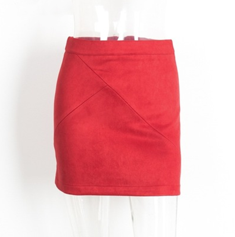 Leather Suede Pencil Skirt