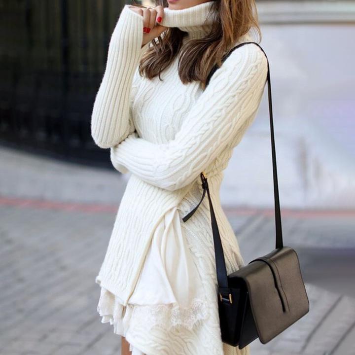 Sweater Women's New Loose Knit Sweater Dress