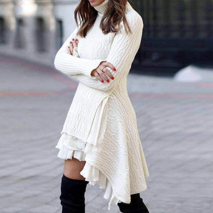 Sweater Women's New Loose Knit Sweater Dress