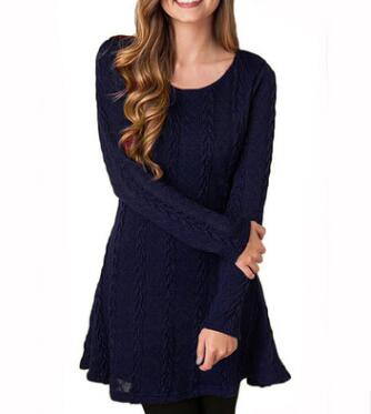 Women Causal  Short Sweater Dress Female Autumn Winter White Long Sleeve Loose knitted Sweaters Dresses