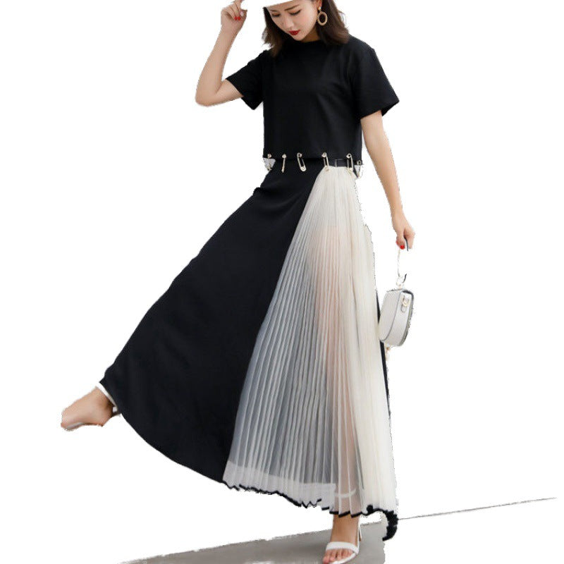 Skirt pleated skirt Organza mesh stitching skirt Skirt female mesh skirt Skirt fairy 451