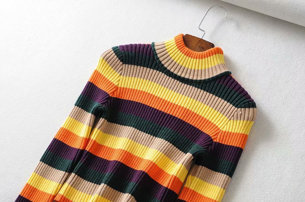 Rainbow turtleneck sweater