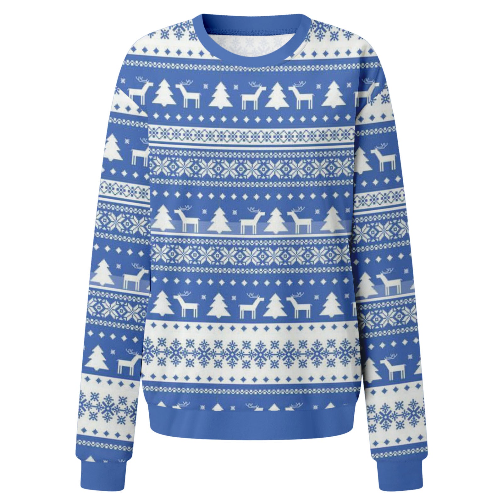 European and American style women's printed elk Christmas sweater
