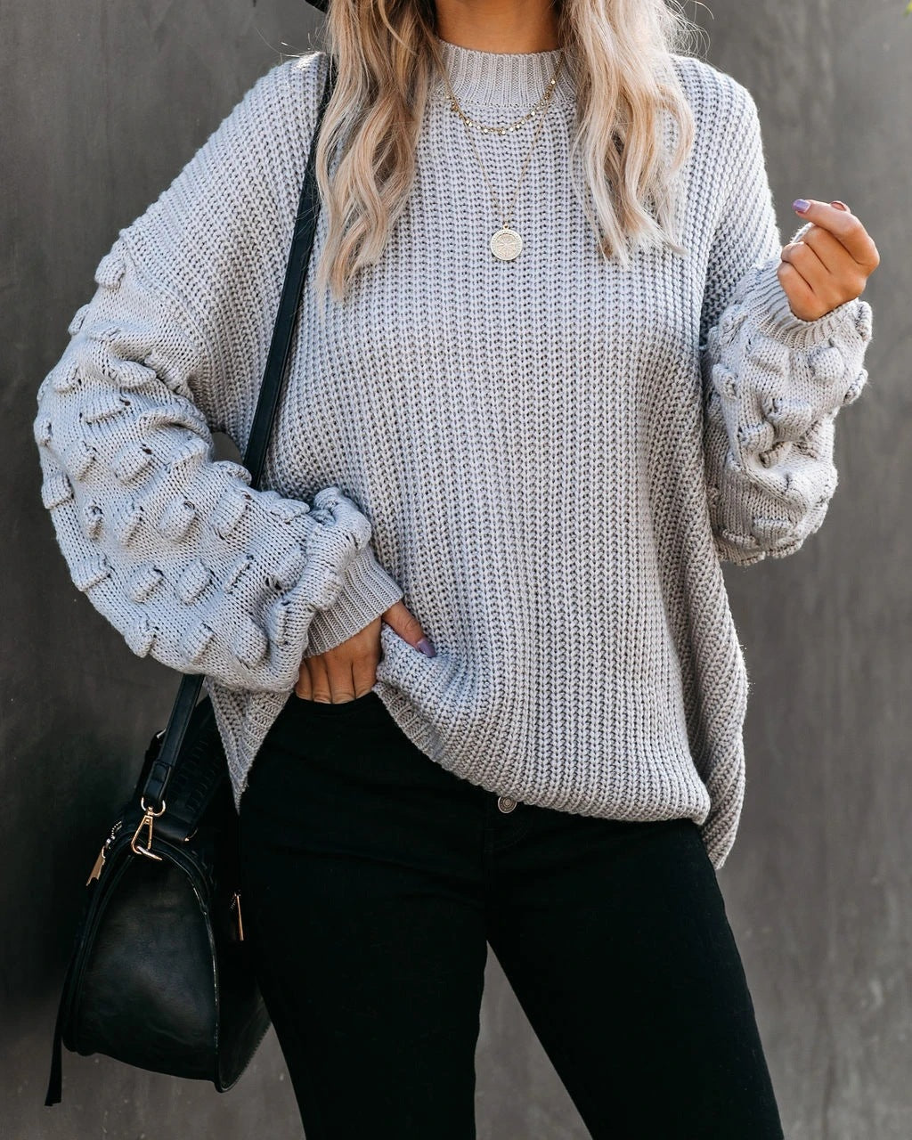 Large Size Loose Long-sleeved Large-sleeved Knitted Pullover Sweater
