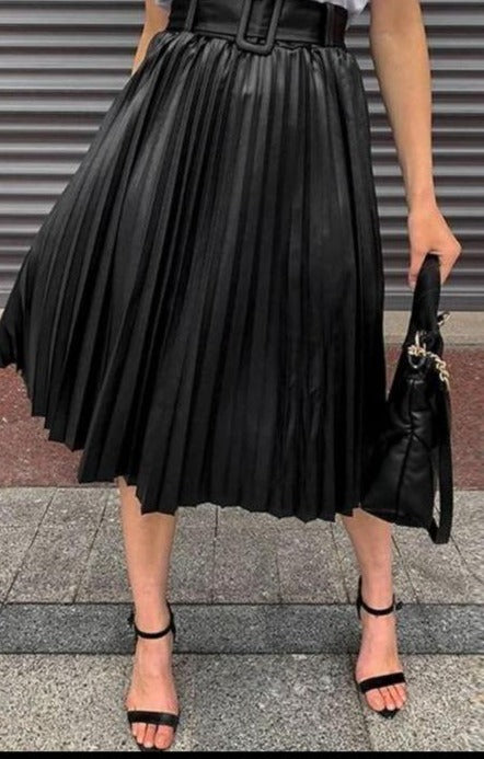 Sexy Pleated Sash Skirt
