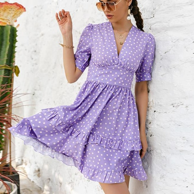 Puff Sleeve High Waist Dress